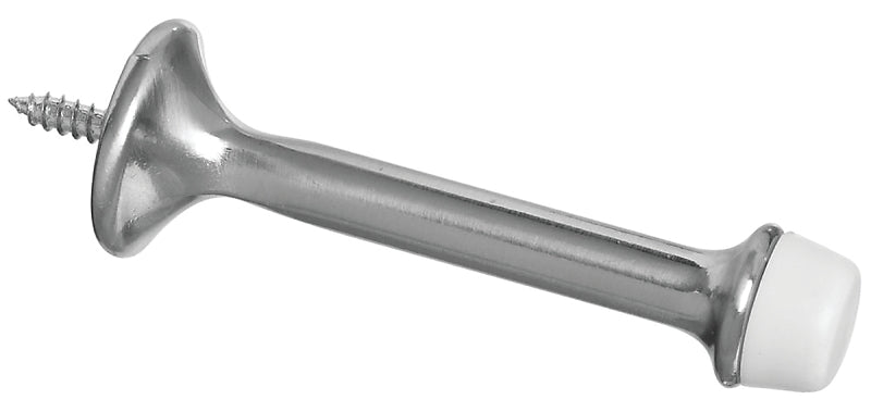 National Hardware N325-696 Door Stop, 3 in Projection, Die-Cast Zinc/Rubber, Satin Nickel