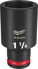 Milwaukee SHOCKWAVE Impact Duty Series 49-66-6234 Deep Impact Socket, 1-1/4 in Socket, 1/2 in Drive, Square Drive