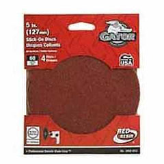 Gator 3002-012 Sanding Disc, 5 in Dia, 60 Grit, Coarse, Aluminum Oxide Abrasive