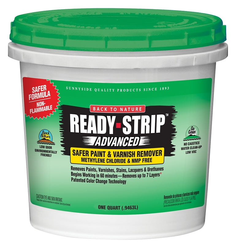 Back to Nature 65832 Paint/Varnish Remover, Gel, Liquid, Mild, Green, 1 qt
