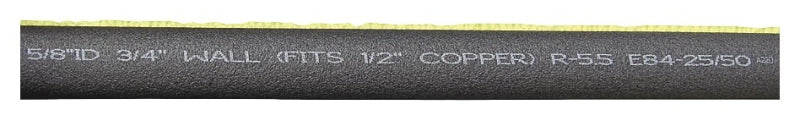 Quick R 70581T Pipe Insulation, 6 ft L, Polyolefin, Charcoal, 1/2 in Pipe