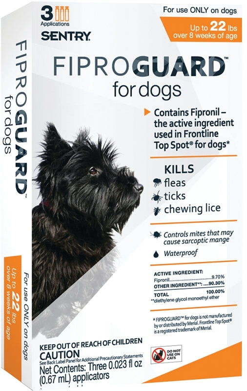 Sentry Fiproguard 02950 Flea and Tick Squeeze-On, Liquid, 3 Count