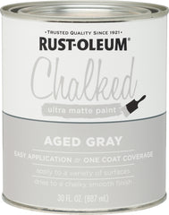 Rust-Oleum 285143 Chalk Paint, Ultra Matte, Aged Gray, 30 oz
