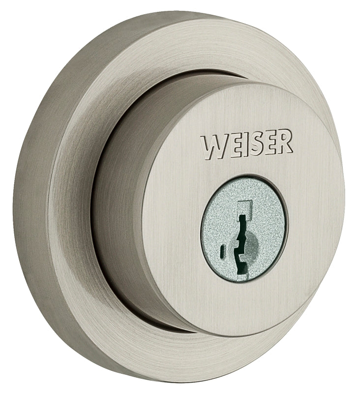 Weiser Metropolitan Boutique Series 9SSD94710-010/017 Deadbolt, Keyed Key, Satin Nickel, 2-3/8, 2-3/4 in Backset