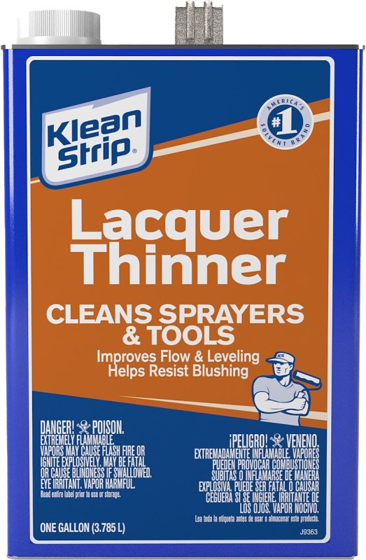 Klean Strip GML170 Lacquer Thinner, Liquid, Free, Clear, Water White, 1 gal, Can