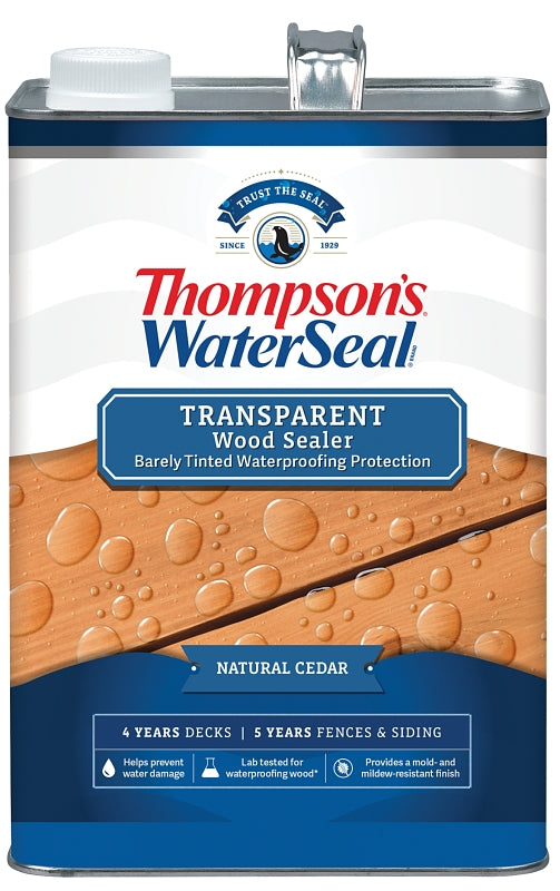 Thompson's WaterSeal TH.091601-16 Stain and Sealer, Natural Cedar, Liquid, 1 gal