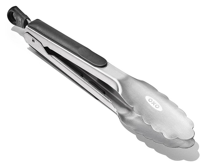 Oxo 28481 Locking Tong, 9 in L, Stainless Steel, Black, Dishwasher Safe