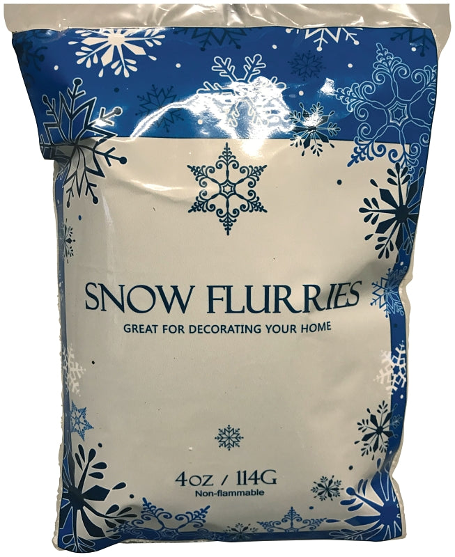 Hometown Holidays 81465 Christmas Specialty Decoration, Snow Flurry, Bagged Snowflakes, Polyester, White