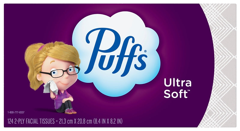 Puffs 35669 Non-Lotion Facial Tissue, 8.4 in L, 8.2 in W