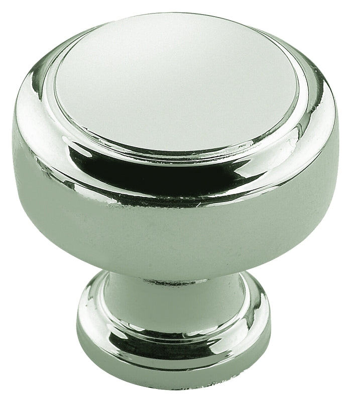 Amerock Highland Ridge Series BP55312PN Cabinet Knob, 1-3/16 in Projection, Zinc, Polished Nickel