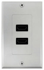 Zenith VW3001WJHD2W HDMI Wallplate, 7-1/2 in L, 3-3/4 in W, 1 -Gang, Plastic, White, Flush Mounting