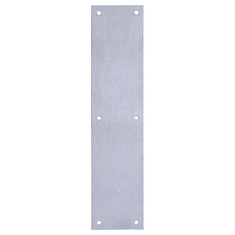 Tell Manufacturing DT100072 Push Plate, Aluminum/Steel, Satin, 15 in L, 3-1/2 in W, 0.05 ga Thick