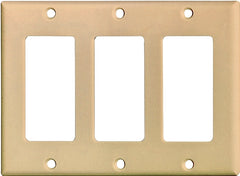 Eaton Cooper Wiring 2163 2163V-BOX Wallplate, 4-1/2 in L, 6.37 in W, 3 -Gang, Thermoset, Ivory, High-Gloss