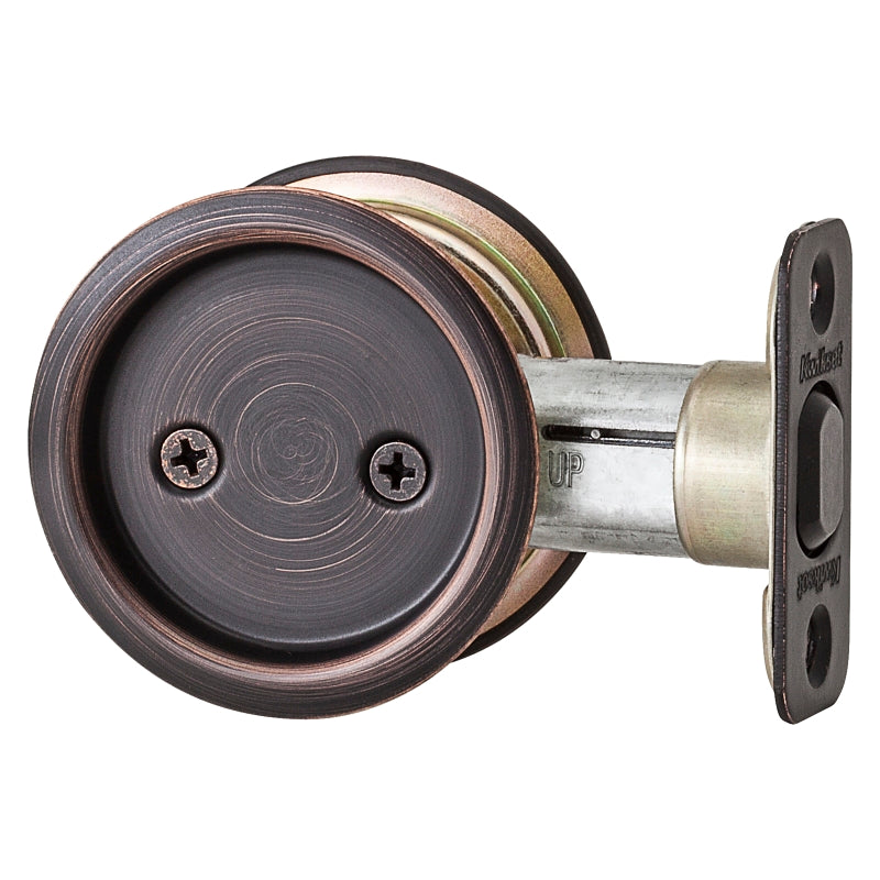 Kwikset 33410/11P Pocket Door Lock, Oil-Rubbed Bronze, 2-3/8 in Backset