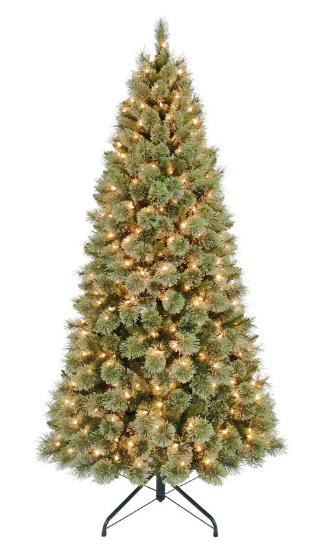 Puleo Asia Limited 357-4048-T70C4 Artificial Tree, 7 ft, Cashmere Monterey Pine Family, Direct Plug In, Incandescent, Clear
