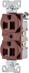 Eaton Wiring Devices 827B-BOX Duplex Receptacle, 2 -Pole, 15 A, 125 V, Side Wiring, NEMA: 5-15R, Brown