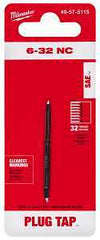 Milwaukee 49-57-5115 Straight Flute Plug Tap, #6-32 Thread, Coarse Thread, HCS