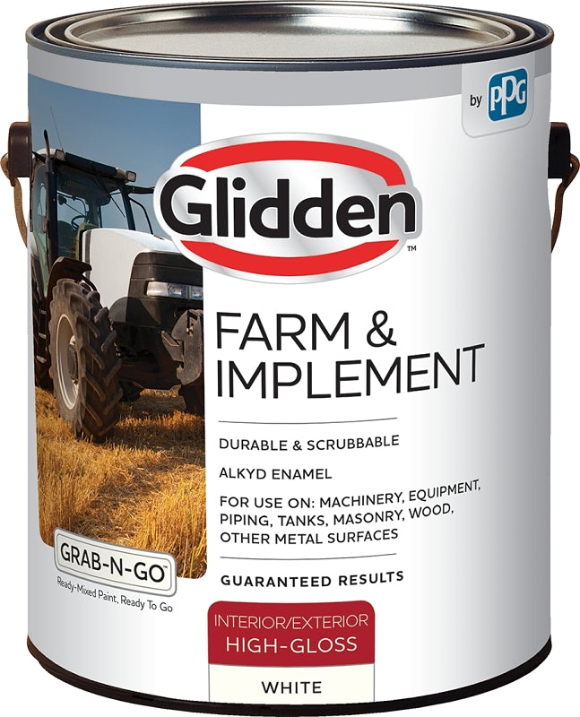 Glidden GLFIIE50WH-01 Exterior Paint, High-Gloss, White, 1 gal