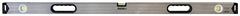 Johnson 1735-4800 Box Level, 48 in L, 3-Vial, Non-Magnetic, Aluminum, Silver