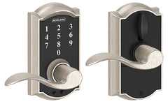 Schlage FE Series FE695VCAMXACC619 Keypad Lock, Wave Design, Satin Nickel, Residential, Grade 2 Grade, Metal, Yes