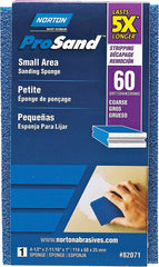 Norton ProSand 82071 Sanding Sponge, 4-1/2 in L, 2-11/16 in W, 60 Grit, Coarse, Aluminum Oxide Abrasive