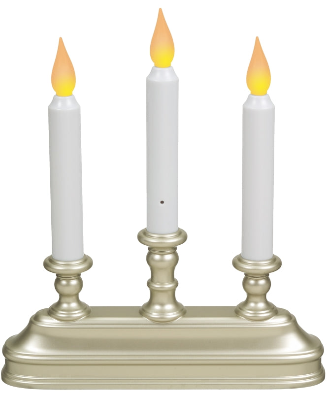Xodus Innovations FPC1330P Candle, 10-1/4 in H Candle, Pewter Candle, D Alkaline Battery, LED Bulb, Pewter Holder