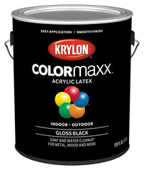 Krylon K05648007 Exterior Paint, Gloss, Black, 1 gal