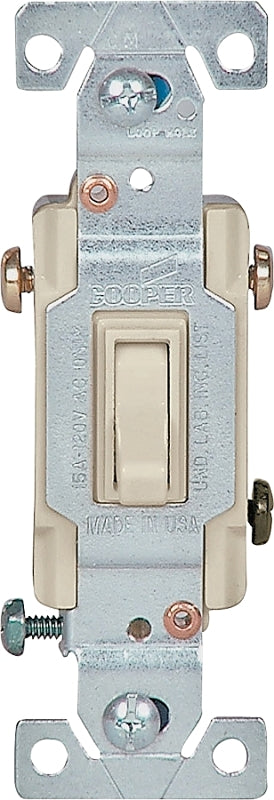 Eaton Wiring Devices 1303-7V-BOX Toggle Switch, 15 A, 120 V, Polycarbonate Housing Material, Ivory