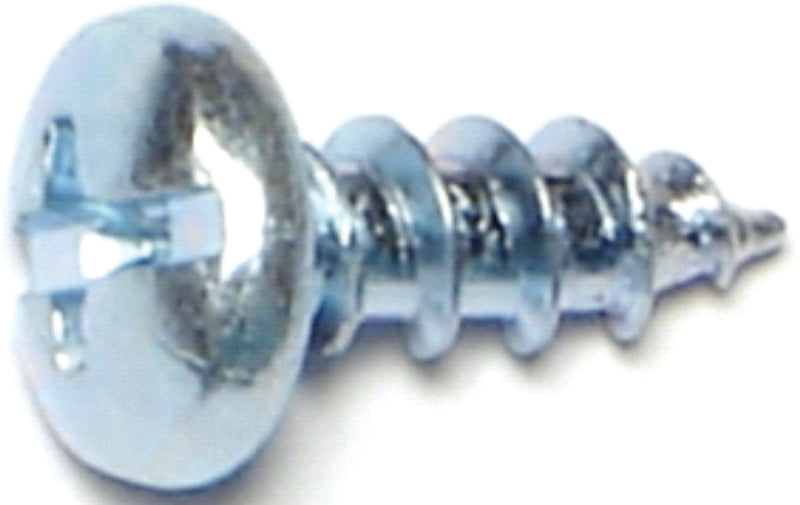 Midwest Fastener 03186 Screw, #10 Thread, Coarse Thread, Pan Head, Phillips, Slotted Drive, Diamond Point, Steel, Zinc