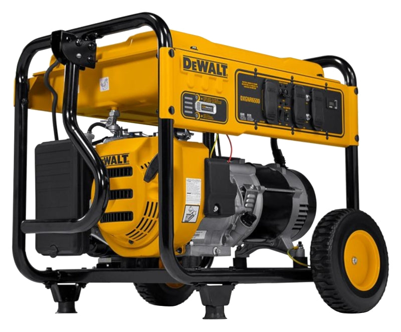 DeWALT DXGNR6500 Portable Generator, 20 A, 120 V, Gas, 7.5 gal Tank, 10 hr Run Time