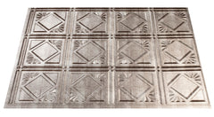 Fasade D6121 Backsplash Panel, 24 in L, 18 in W, Thermoplastic, Silver
