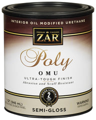 ZAR 36112 Polyurethane, Semi-Gloss, Liquid, Milky Clear, 1 qt, Can