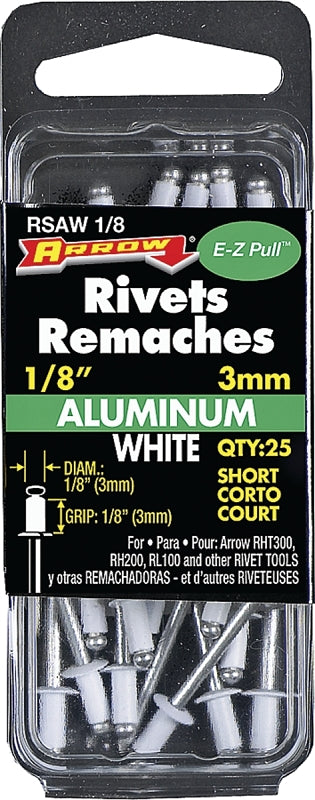 RSAW1/8 RIVET SHORT ALUM WHT