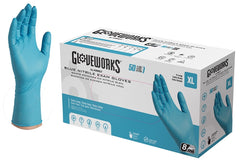 Ammex GPNHD68100 Non-Sterile Disposable Gloves, XL, Nitrile, Powder-Free, Blue, 300 mm L