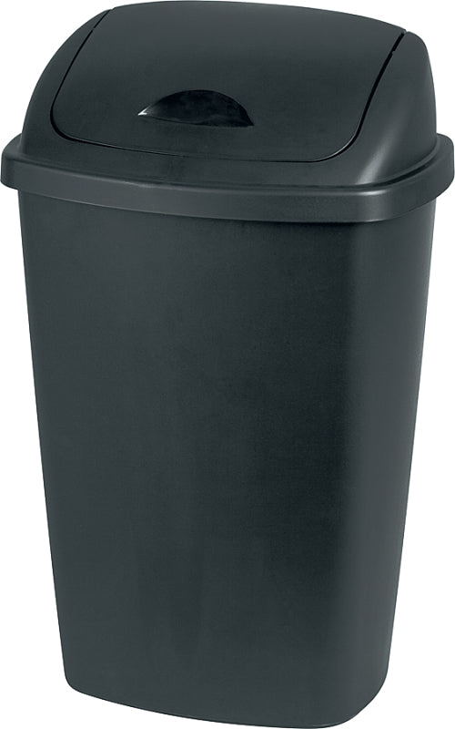 Sterilite 10889004 Waste Basket, 13.2 gal Capacity, Plastic, Black, 27 in H