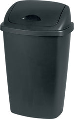 Sterilite 10889004 Waste Basket, 13.2 gal Capacity, Plastic, Black, 27 in H