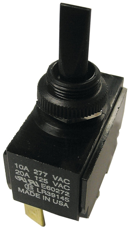 GB GSW-114 Toggle Switch, 125/277 VAC, SPDT, Spade Terminal, Plastic Housing Material, Black