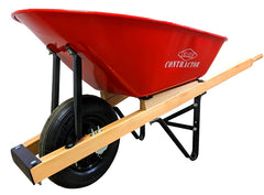 Erie E-1035 Contractor Wheelbarrow, 6 cu-ft Volume, Steel, 1-Wheel, Pneumatic Wheel, 15.25 in Dia x 4 in W Wheel