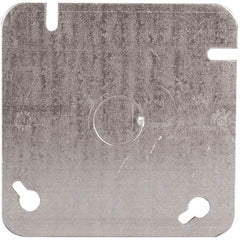 Hubbell 52C6BAR Box Cover, 4 in L, 4 in W, Square, Metal, Gray