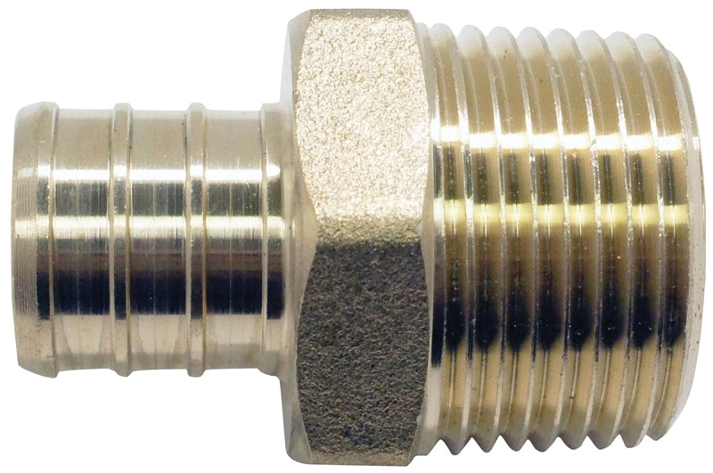 Apollo Valves APXMA34345PK Pipe Adapter, 3/4 in, PEX x MPT, Brass, 200 psi Pressure