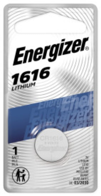 Energizer ECR1616BP Coin Cell Battery, 3 V Battery, 60 mAh, CR1616 Battery, Lithium, Manganese Dioxide