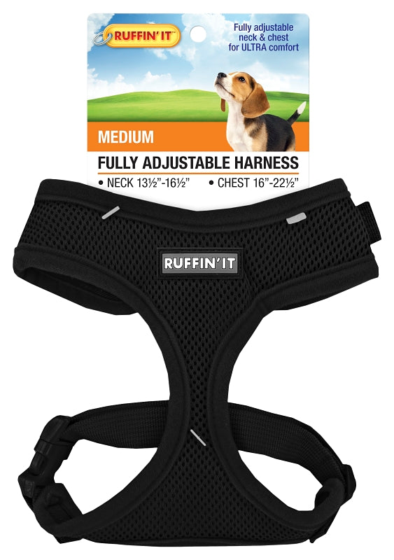Ruffin'It 41463 Fully Adjustable Harness, 13-1/2 to 16-1/2 in x 16 to 22-1/2, Mesh Fabric, Assorted