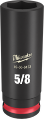 Milwaukee SHOCKWAVE Impact Duty Series 49-66-6123 Deep Impact Socket, 5/8 in Socket, 3/8 in Drive, Square Drive