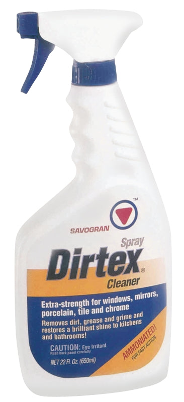 Dirtex 10763 Cleaner, 22 oz Bottle, Liquid, Ammonia, Clear