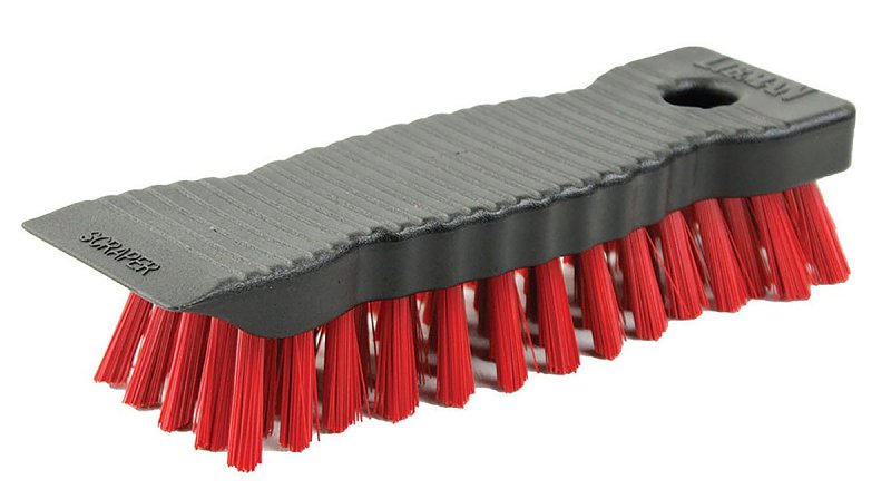 Libman 510 Scrub Brush, 1-1/4 in L Trim, PET, Red, 7 in W Brush, 7-1/2 in OAL