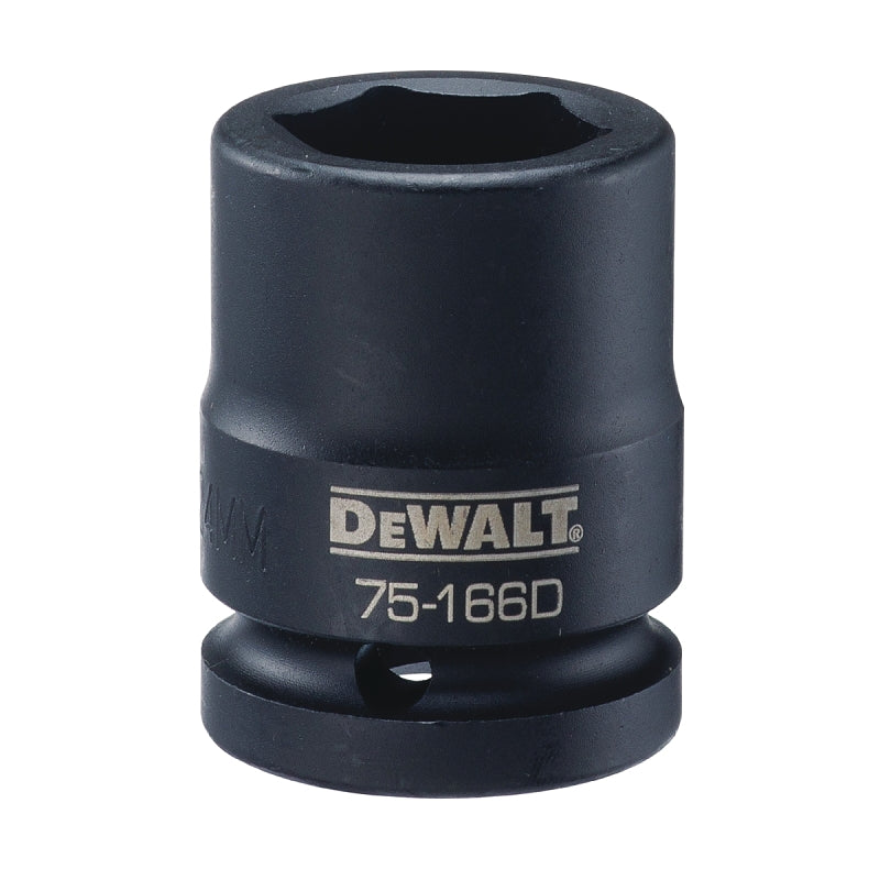 DeWALT DWMT75166OSP Impact Socket, 24 mm Socket, 3/4 in Drive, 6-Point, CR-440 Steel, Black Oxide
