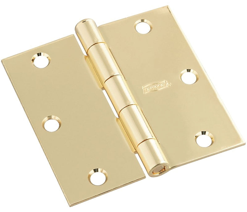 National Hardware N830-212 Door Hinge, Cold Rolled Steel, Polished Brass, Full-Mortise Mounting