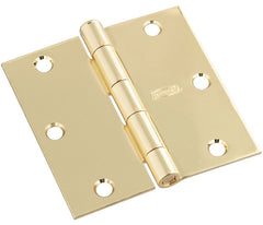 National Hardware N830-212 Door Hinge, Cold Rolled Steel, Polished Brass, Full-Mortise Mounting