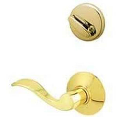 Schlage F59ACC605LH Trim Interior Accent, Grade 1 Grade, Mechanical Lock, Metal, Bright Brass, Lever Handle, Residential