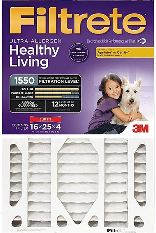 Filtrete NDP03-4S-4 Ultra Deep Pleat Filter, 25 in L, 20 in W, 12 MERV, 1550 MPR